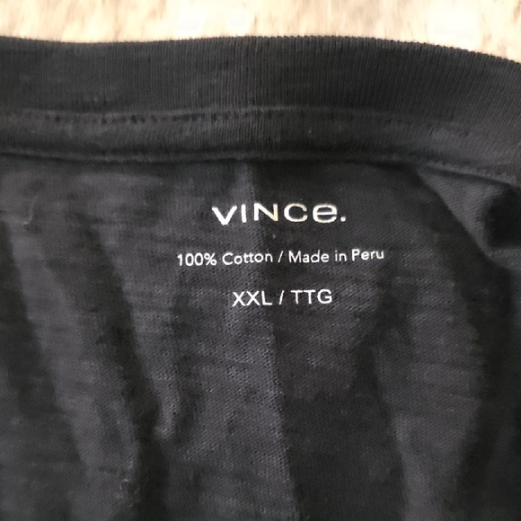 NWT Vince Classic Black Cotton Tee with Three Buttons-Size XXL - Picture 4 of 5